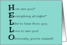 Humorous Hello With Hello Used To Spell Out Messages card