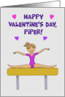 Personalized Valentine’s Day Card With Young Girl Doing Splits card