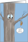 humorous Goodbye With Last Leaf About To Fall From A Tree card