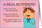 Boyfriend Valentine A Real Boyfriend Says I Love You For No Reason card