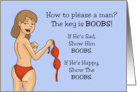 Adult Friendship How To Please A Man The Key Is Boobs card