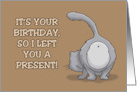 Humorous Birthday From Cat I Left You A Present It’s In My Litterbox card