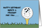 Humorous Golf Theme Birthday Here’s A Present Take 20 Strokes Off card