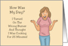 Friendship With Puzzled Cartoon Woman How Was My Day card