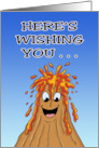 Humorous Birthday With Cartoon Volcano Here’s Wishing You Lava card