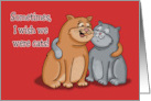 Humorous Spouse Anniversary Sometimes I Wish We Were Cats card