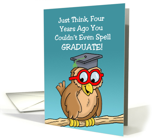 Cartoon Owl with Graduation Cap On card (1468894)