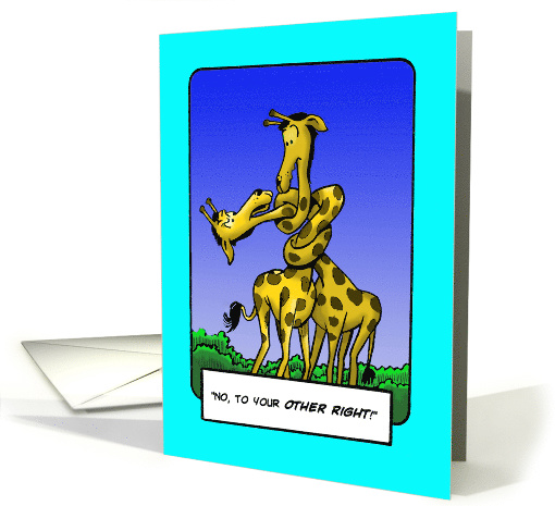 Two Cartoon Giraffes Twisted Together. One Says To Your... (1470522)