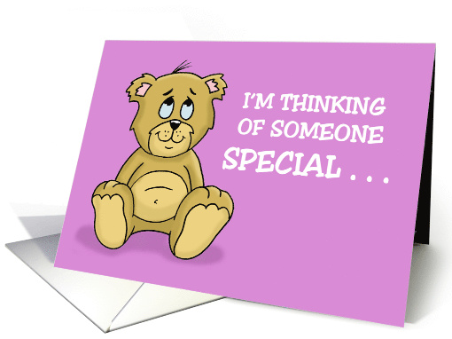 Cartoon Bear Saying I'm Thinking Of Someone Special . . . card