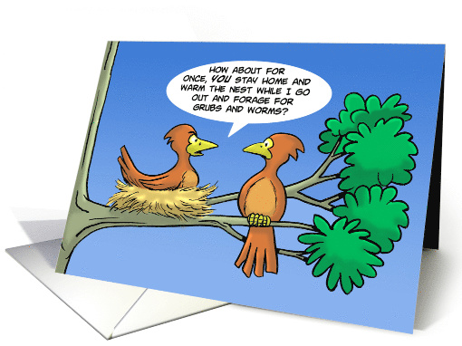 Father's DayCartoon of Two Birds in a Tree, The Female is... (1472442)