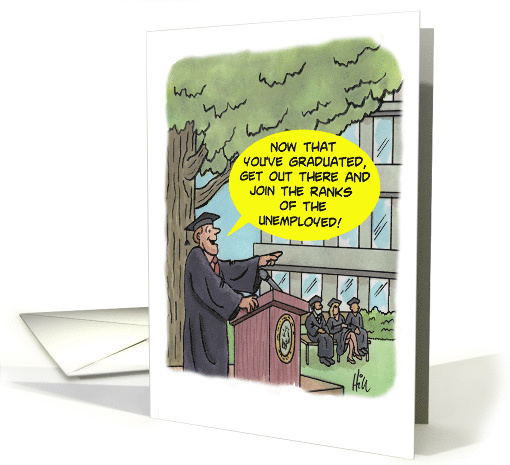 High School Graduation Card Showing the Commencement Speech card
