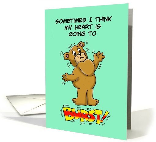 Romance Card With a Bear with Huge Heart Saying It's... (1473926)