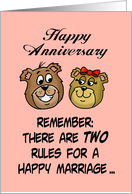 Remember, There Are Two Rules For a Happy Marriage card