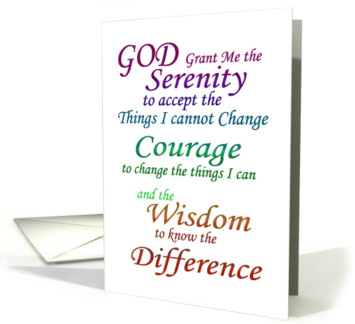 Serenity Poem in Gradient Colors. One Year Sobriety card (1475290)