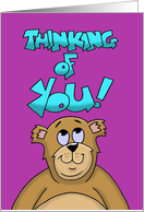 Thinking of You Card with a Cartoon Bear. card