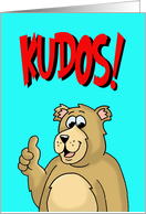 Kudos! With a Cartoon Bear Giving Thumbs Up card