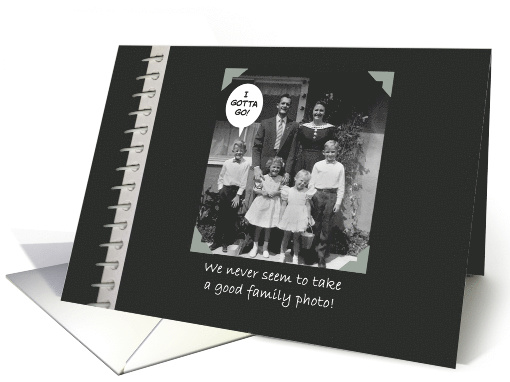 Family Day Card with a Funny Retro Family Photo In a Photo Album card