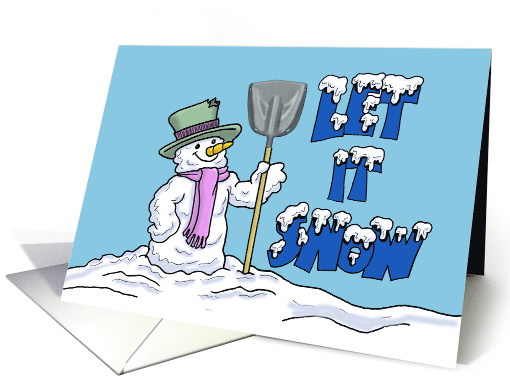 Snow Removal Business Christmas with Snowman and Broom card (1478520)