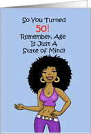50th Birthday Card with Cartoon of an African American Woman card