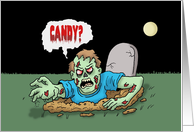 Halloween Card with a Zombie Coming Out of a Grave card
