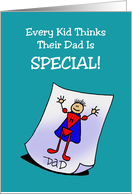 Father’s Day Card for Son with a Child Drawing of a Super Hero card