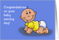 Congratulations on Baby Naming Ceremony Boy Baby Card