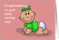 Congratulations on Baby Naming Ceremony Girl Baby Card