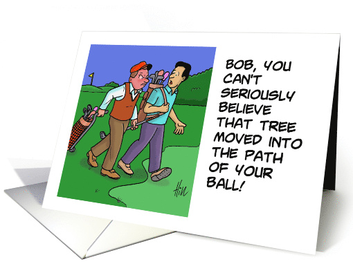 Golfing Birthday Card with a Cartoon of Two Golfers. card (1479076)