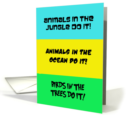 Wedding Anniversary Card Animals in Jungle, Ocean and Trees Do It card