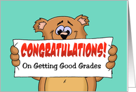 Congratulations On Getting Good Grades With Cartoon Bear card