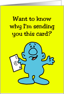 Birthday Card with Cartoon Character Holding a Envelope card
