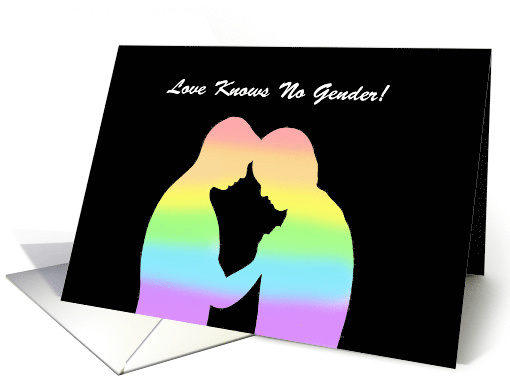 Gay Romance Card with Silhouette of Male Couple card (1481432)