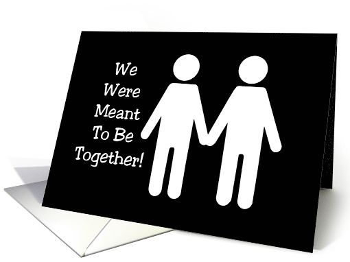 Gay Romance Card with Silhouette of Male Couple card (1481434)