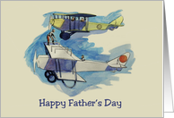Father’s Day Card with a Painting of Two Vintage Airplanes card