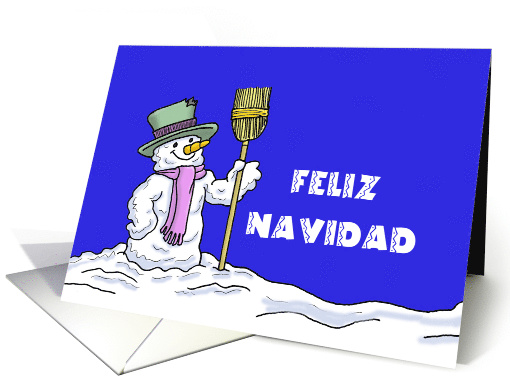 Tarjeta de Navidad con un mueco de nieve Feliz Navidad card (1481678)