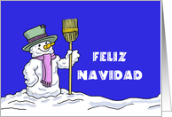 Tarjeta de Navidad con un mueco de nieve Feliz Navidad card