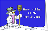 Christmas Card For My Aunt and Uncle, with a Cute Snowman card