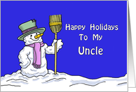 Christmas Card For My Uncle, with a Cute Snowman card