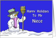 Christmas Card For My Niece, with a Cute Snowman card