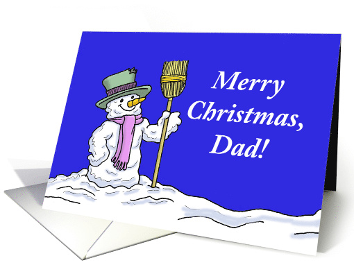 Merry Christmas Card For Dad, with a Cute Snowman card (1481880)