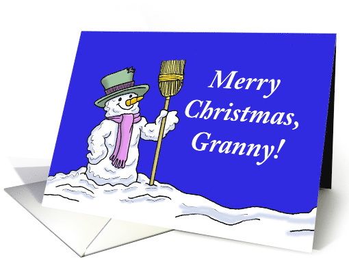 Merry Christmas Card For Granny, with a Cute Snowman card (1481888)