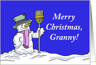 Merry Christmas Card For Granny, with a Cute Snowman card