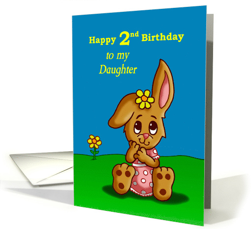 2nd Birthday Card for Daughter with a Cute Bunny card (1482376)