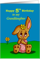 5th Birthday Card for Granddaughter with a Cute Bunny card