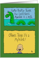 Humorous Hello Card with a Joke About the Loch Ness Monster card