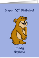 3rd Birthday Card for Nephew with a Cute Bear card