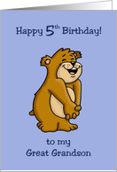 5th Birthday Card for Great Grandson with a Cute Bear card
