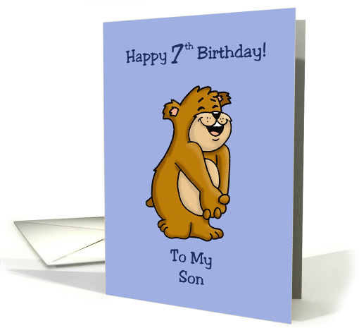 7th Birthday Card for Son with a Cute Bear card (1483014)