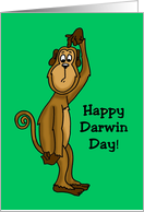 Darwin Day Card with a Cartoon Monkey Scratching It’s Head card
