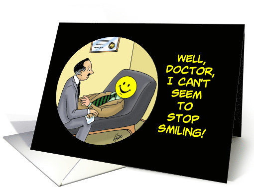 International Day Of Happiness Card with Man with a Happy Face card